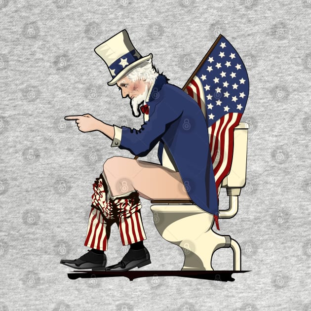 Uncle Sam on the Toilet by InTheWashroom